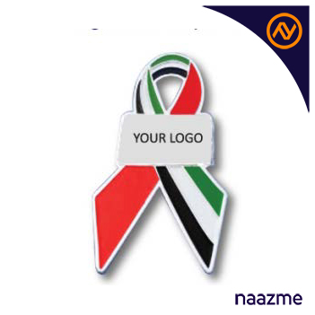 UAE Flag Ribbon Shape Badge Dubai